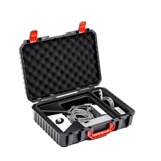 Storage Case for Starlink Mini, Protective Hard Case with EVA Padding Black+Red