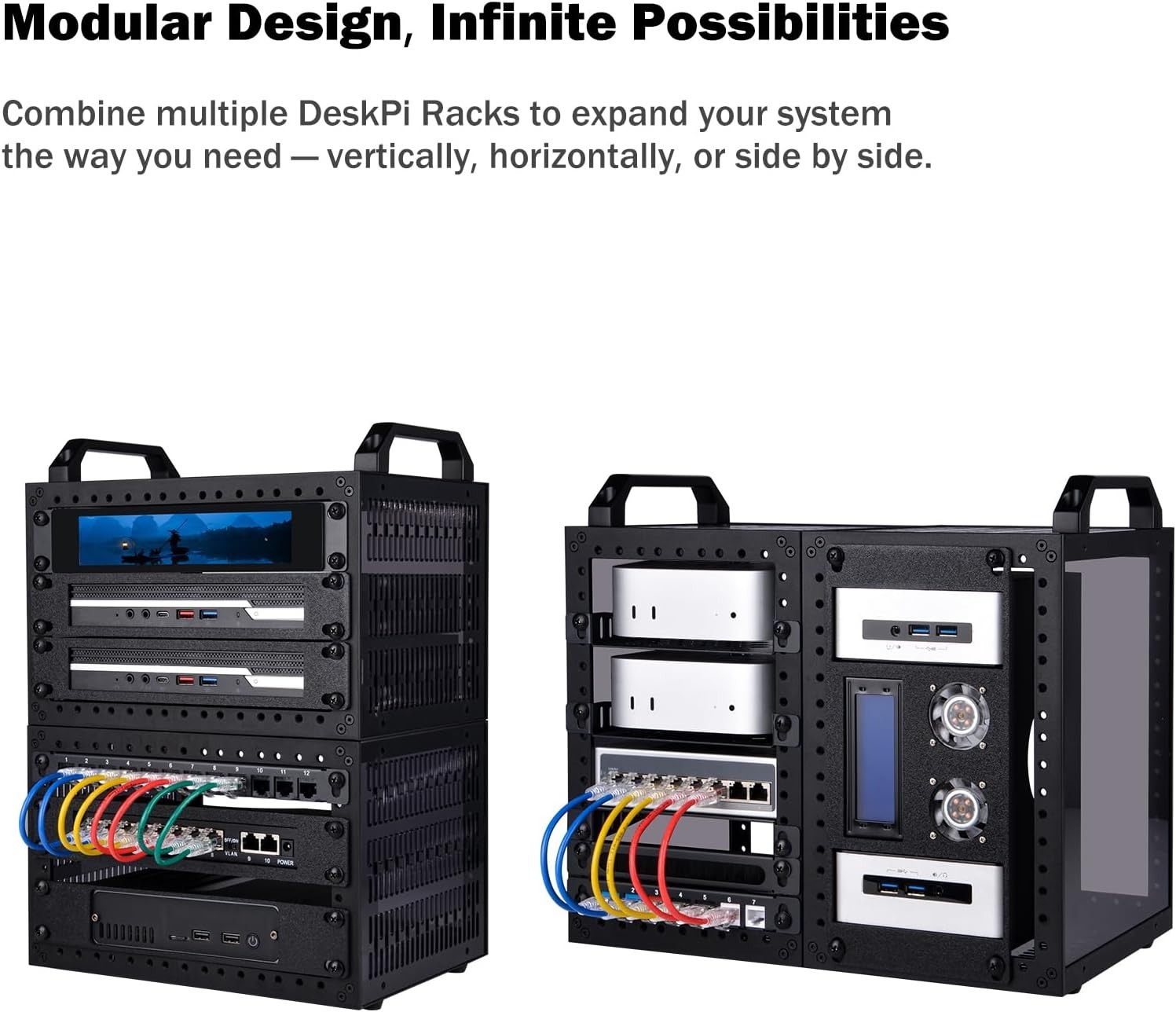 DeskPi RackMate TT Mini Server Cabinet for Mini PC, Network, Servers, Audio, ...