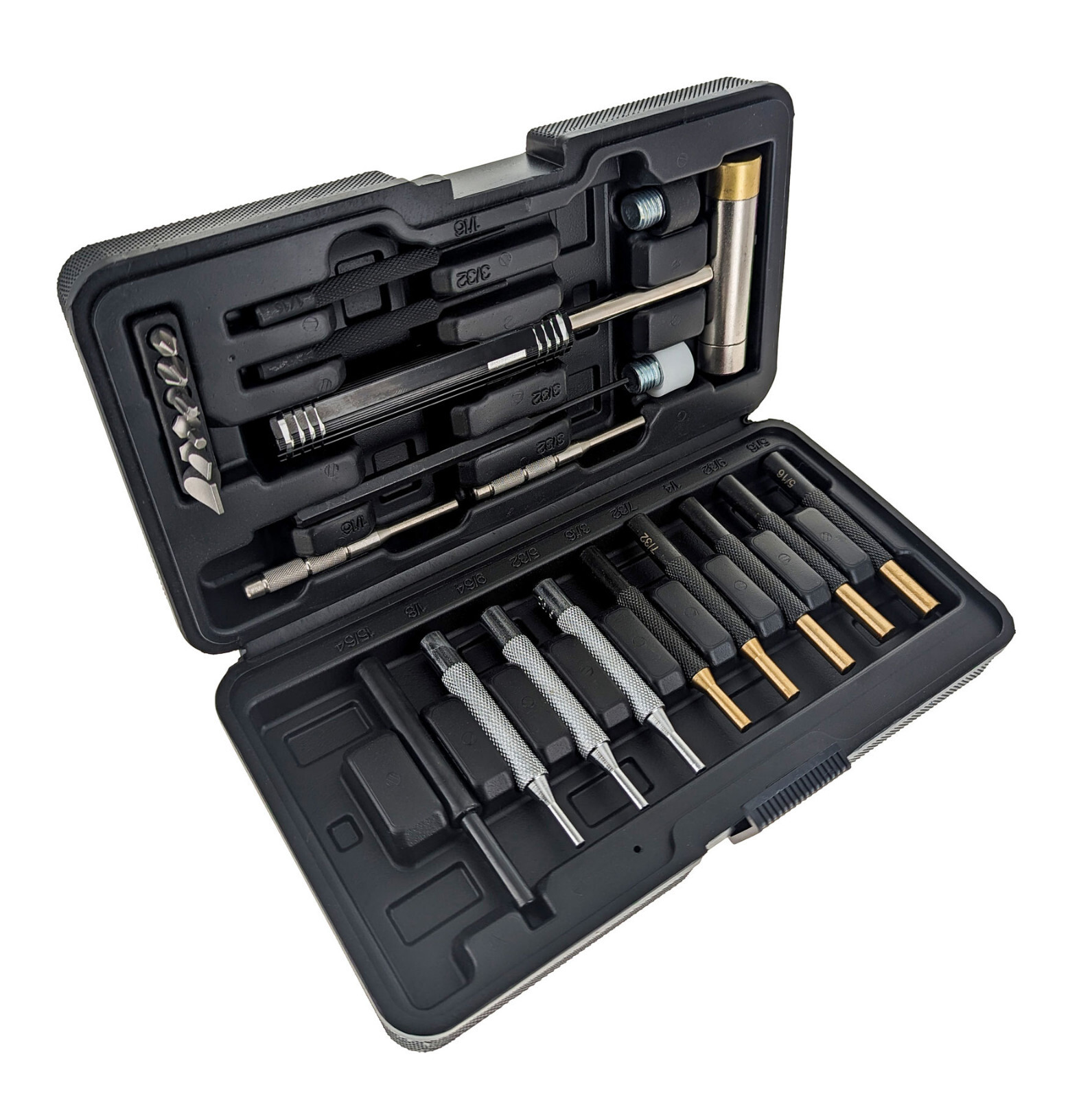 24 Pc Gun Smithing Kit 14Punches,  Hammer 4-heads, 6 Bits, punches, case, GC23GP