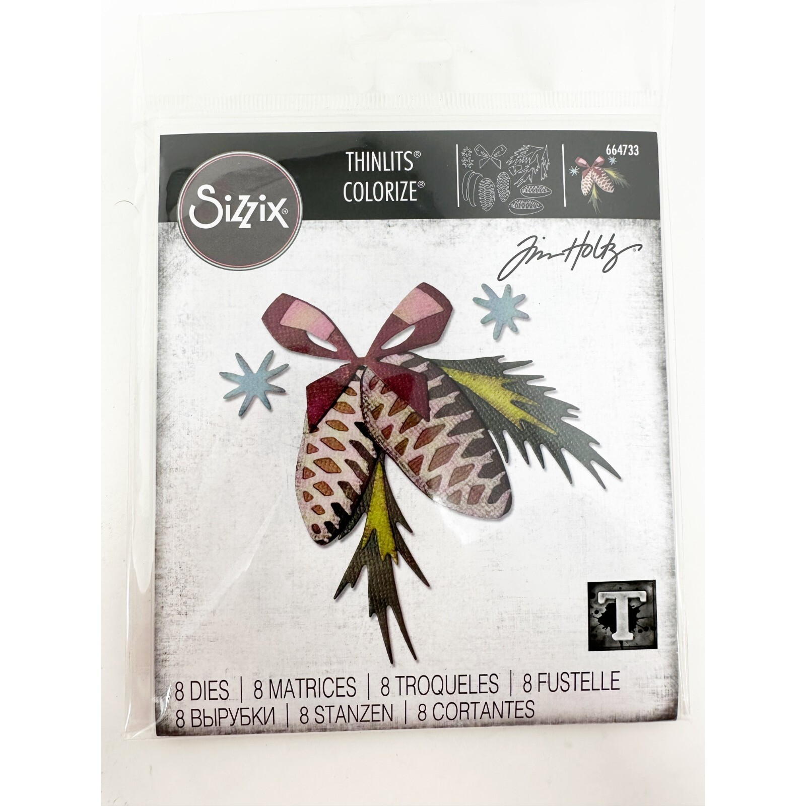 Sizzix Tim Holtz Christmas Thinlits Bundle Snowscape Holly Berries NEW