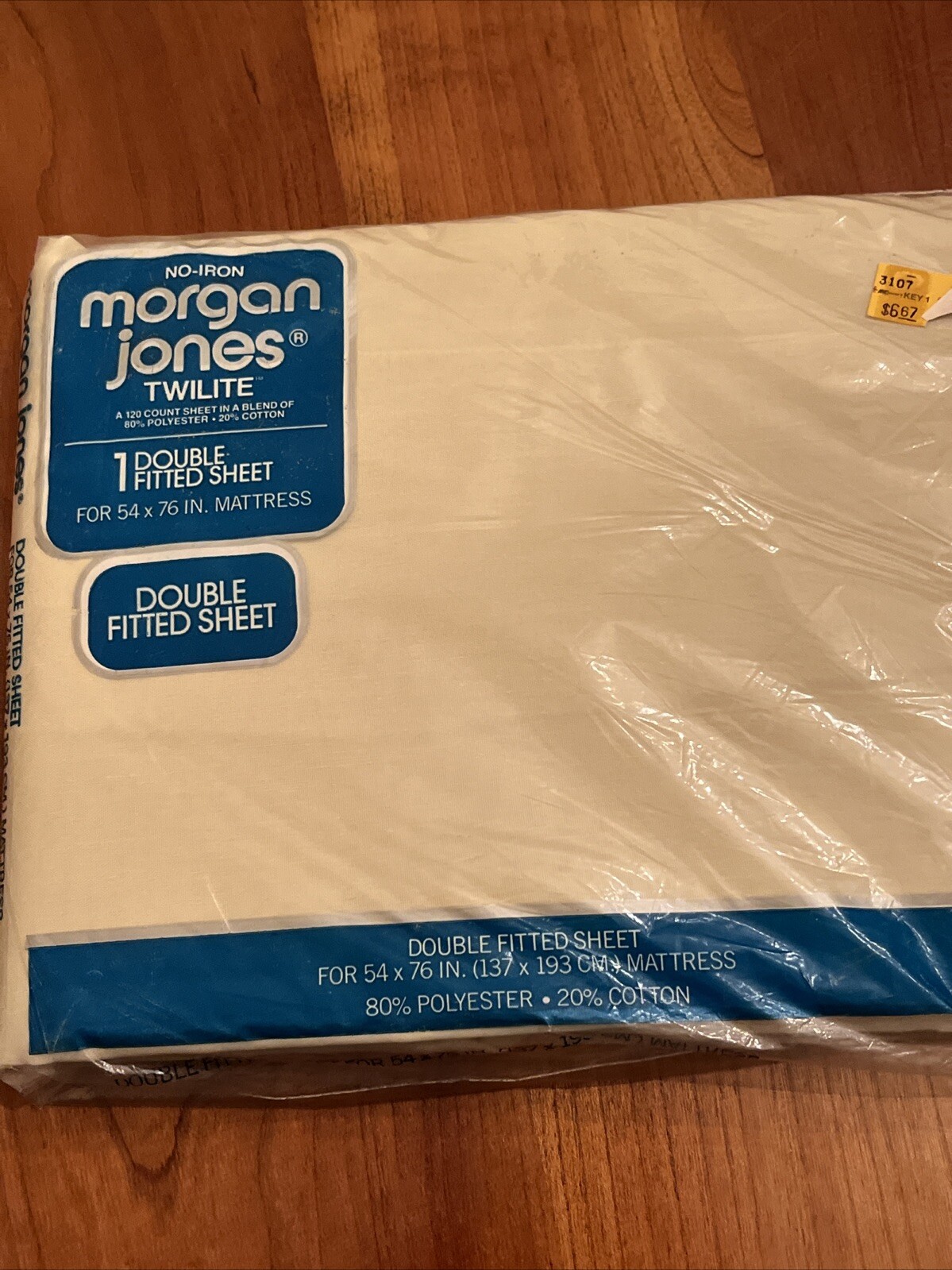 Morgan Jones Twilite By Springs Mills Double Fitted Sheet Off White Color New