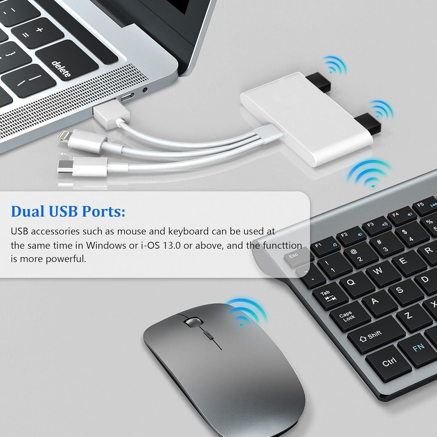 5 in 1 Memory Card Reader USB 3.0 OTG Adapter SD Card Reader For iPhone/iPad LOT