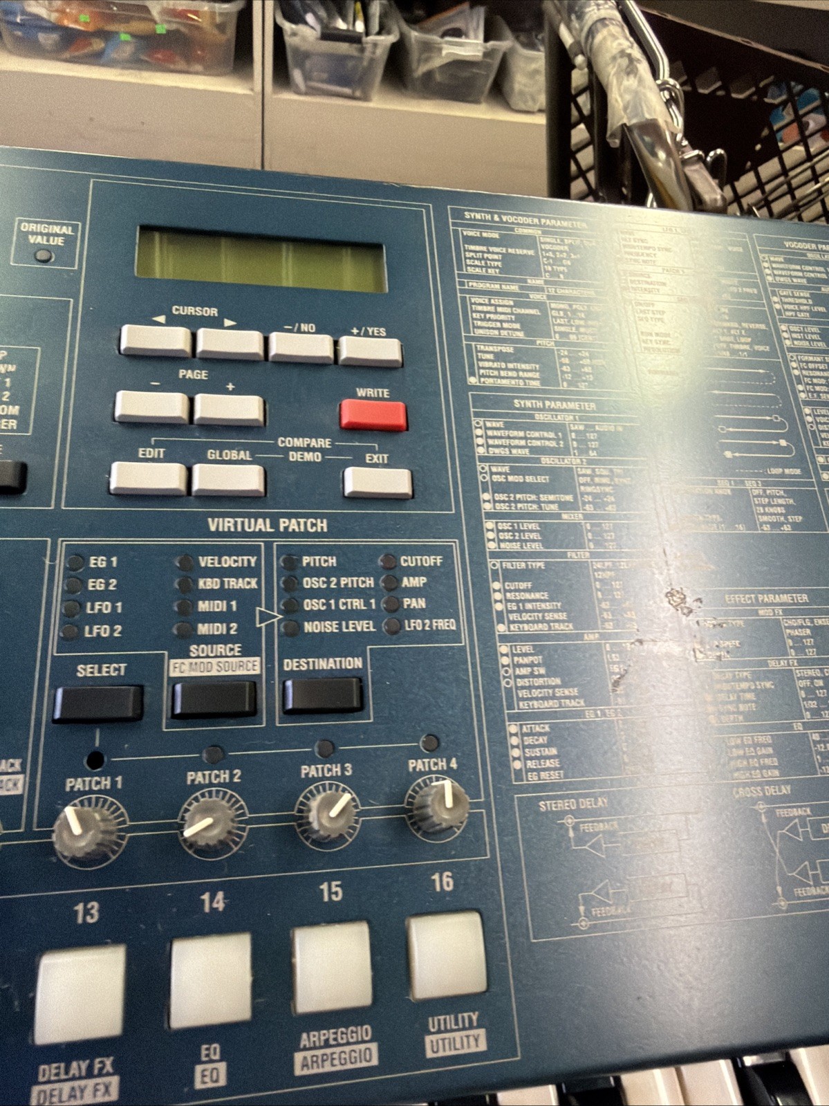 KORG MS2000 Virtual Analog Modeling Synthesizer Keyboard w/ power supply