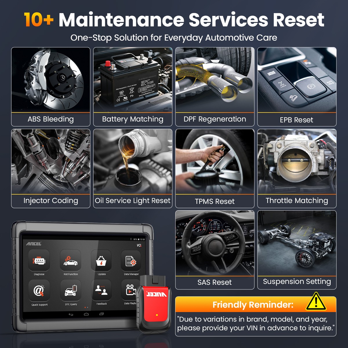 ANCEL X6 Car Diagnostic Tool Bidirectional All Systems OBD2 Scanner Code Reader