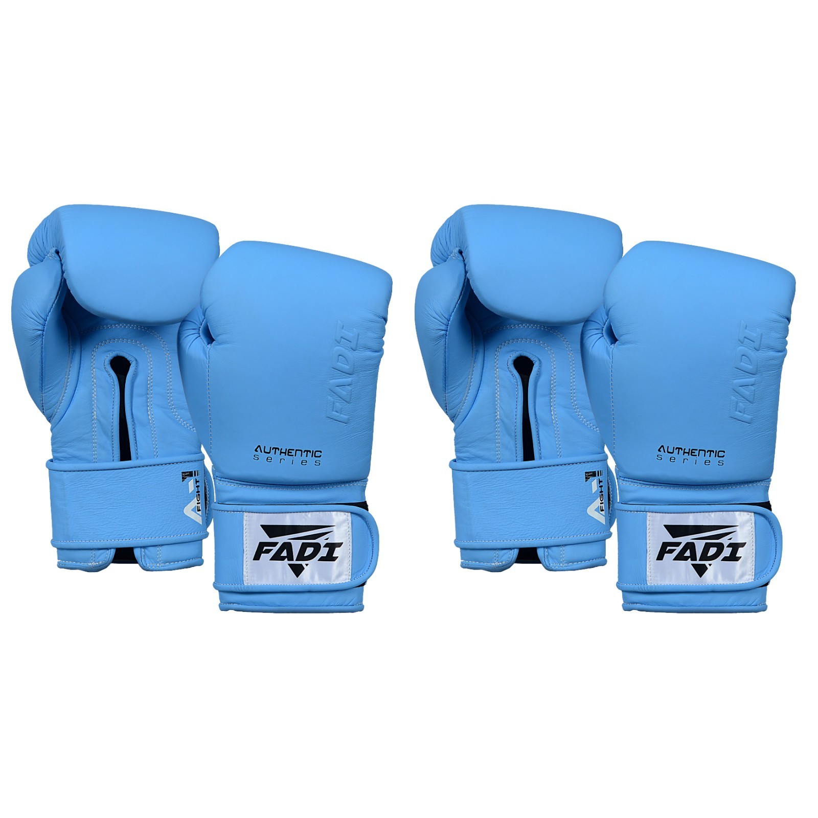 FADI Sports A1 Pro 12oz Blue Boxing Gloves 2 Pairs Cowhide Leather MMA Muay Thai