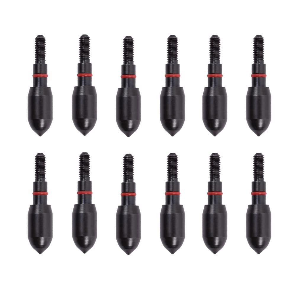 12pcs Archery Bullet Points 100/125 Grain Field Points Arrow Screw-in Field T...
