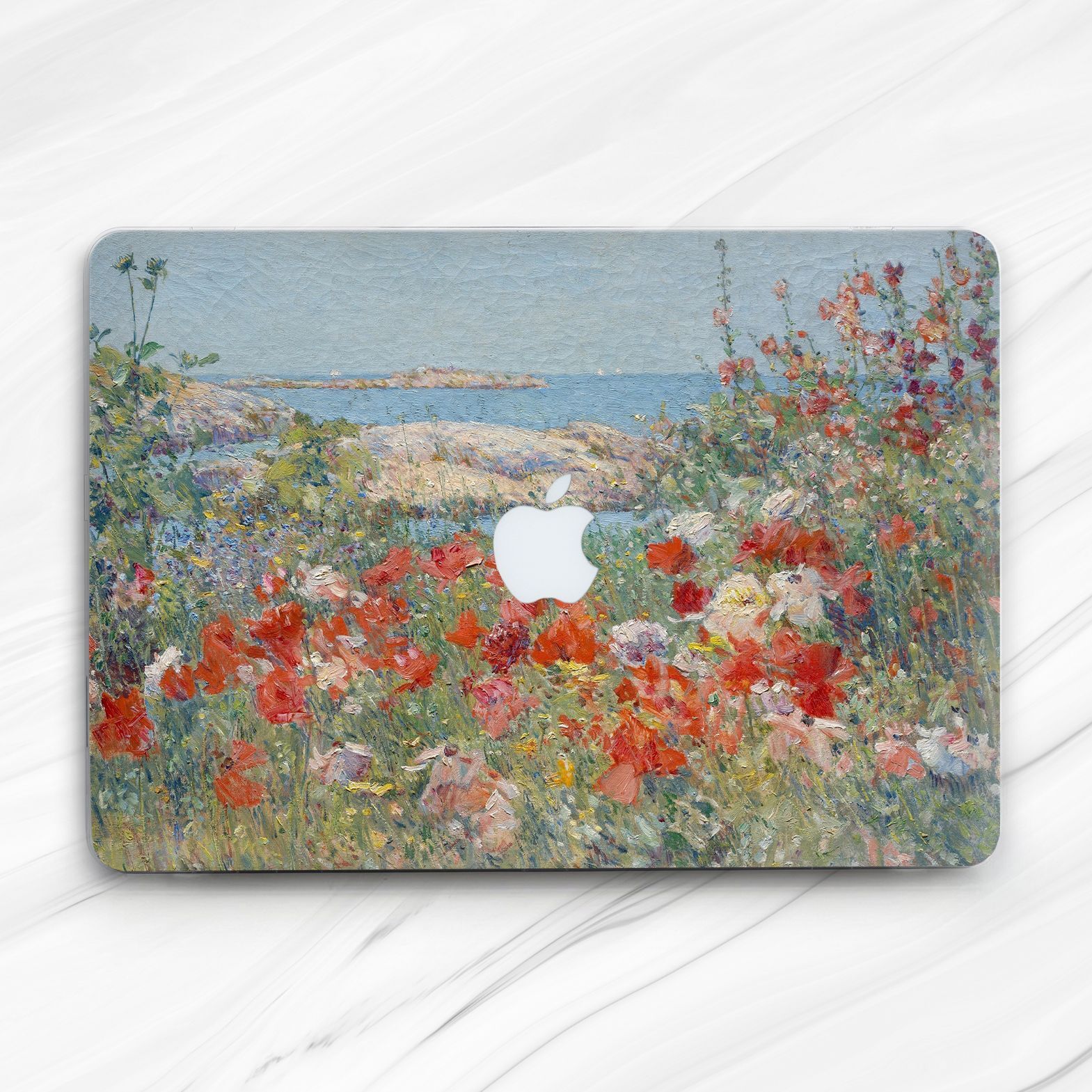 Oil Painting Sea Flower Floral Hard Case For Macbook Air 13 Pro 16 13 14 15