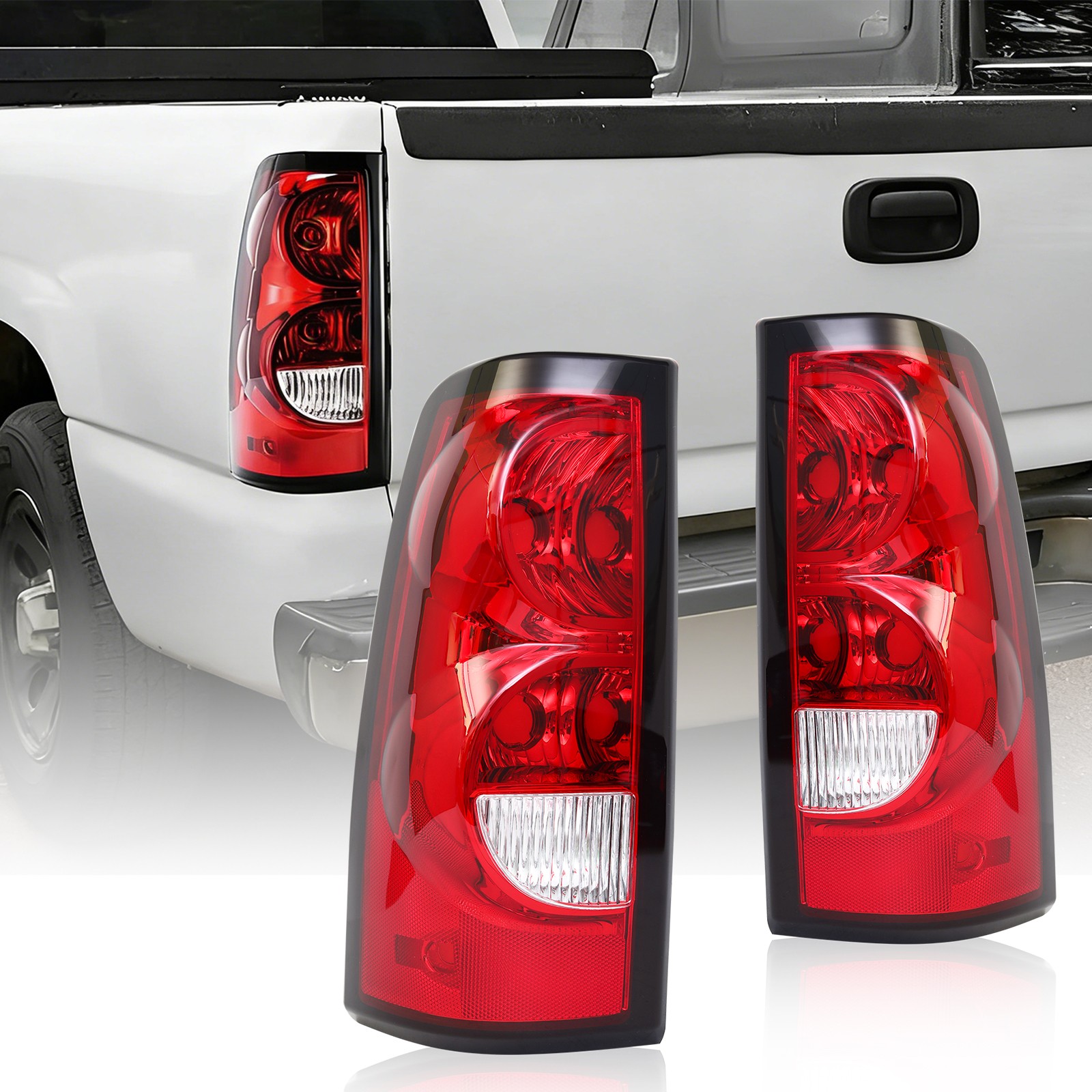Pair Tail Lights Brake Lamps For 2003-2006 Chevy Silverado 1500 2500 3500 LH+RH