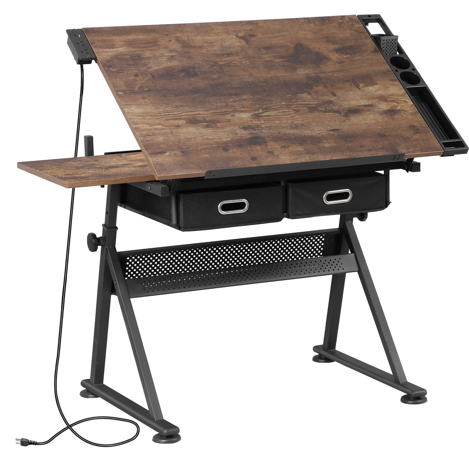 Height Adjustable Drafting Table Drawing Artist Craft Desk w/Stool Outlet Retro