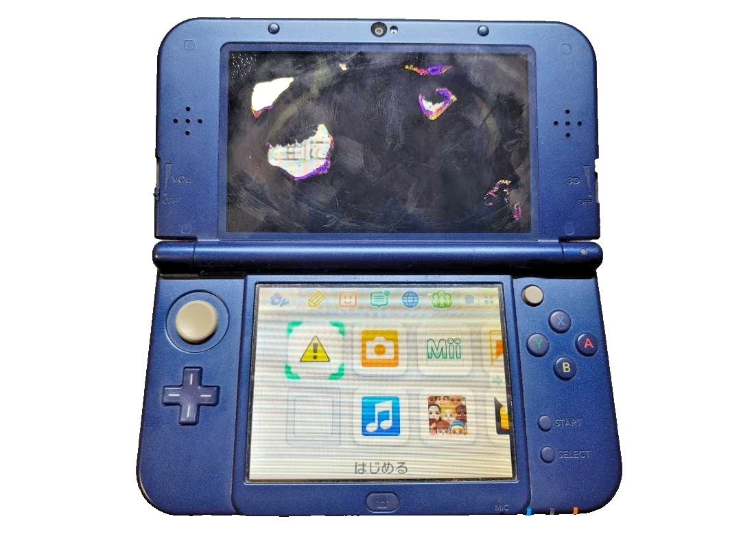 New Nintendo 3DS LL XL Console Metallic Blue Color Junk for parts From Japan