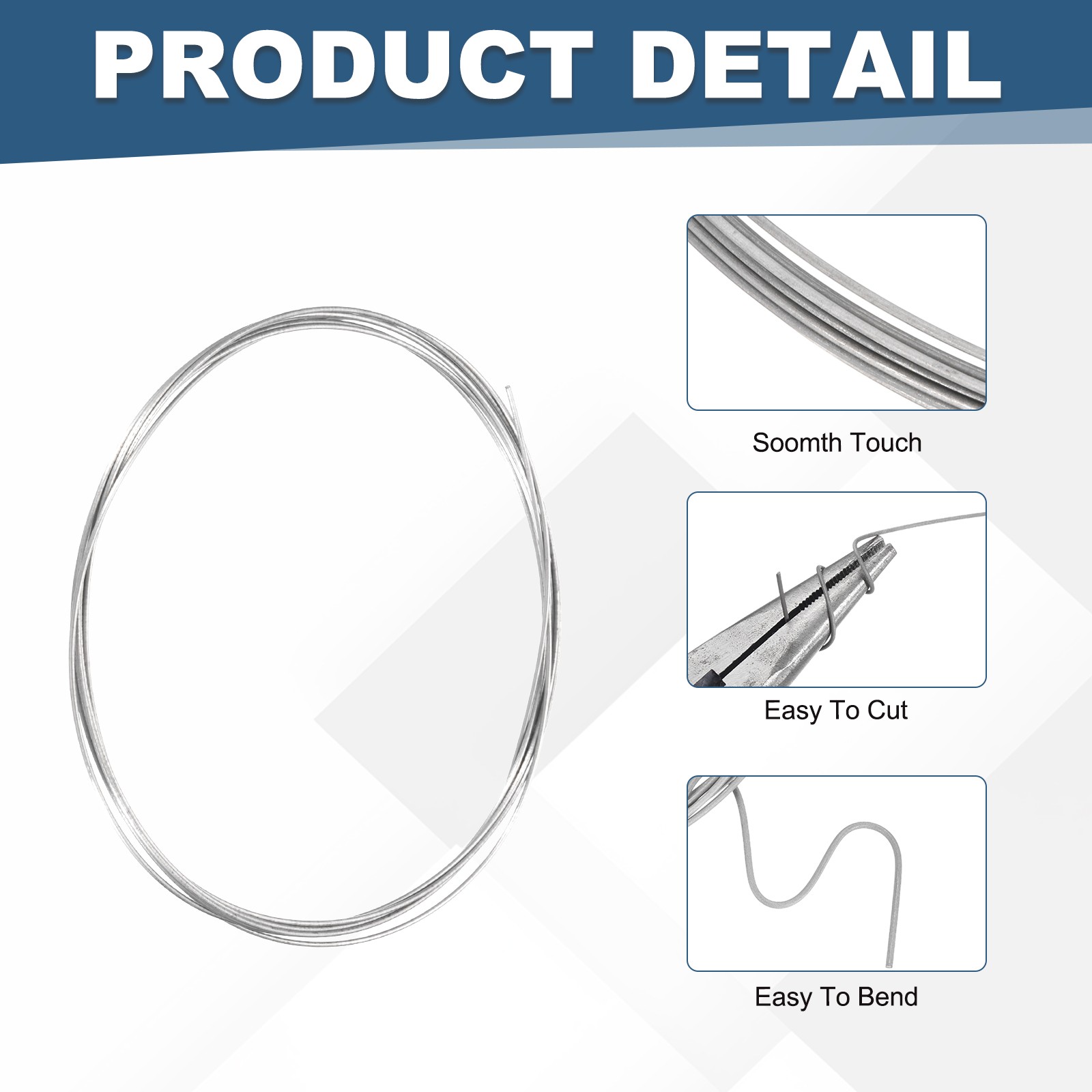 Titanium Wire, 10 Feet x 1.6mm 14 Gauge TA2 Titanium Soft Wire, Silver Tone