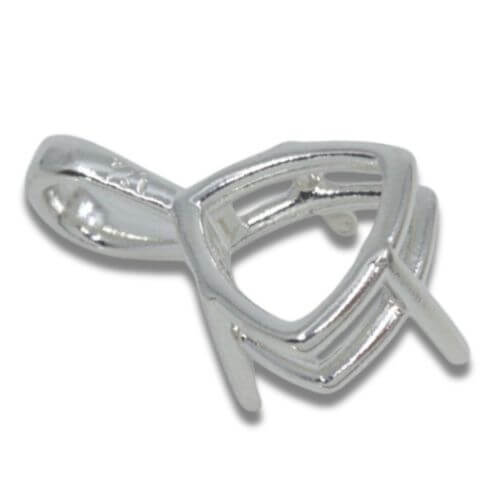 Trillion Side Set Single Bail Pre-notched Pendant Mounting
