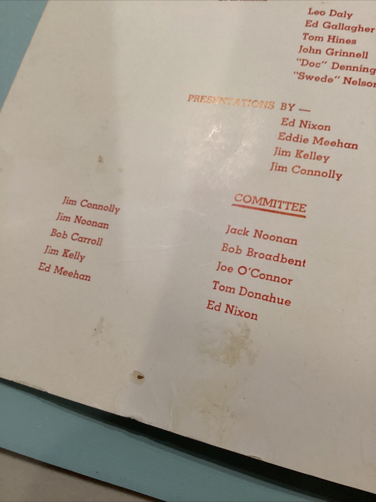 1954 Harry Downes Brookline HS Appreciation Dinner Program Swede Nelson Coll