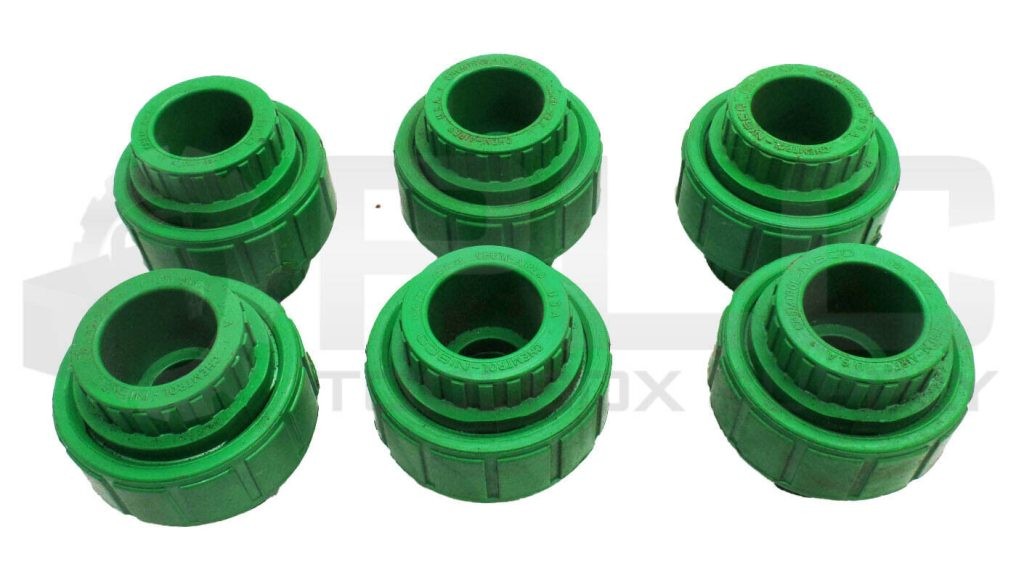 LOT OF 6 NEW CHEMTROL NIBCO 3/4" UNION FITTING 150PSI GREEN