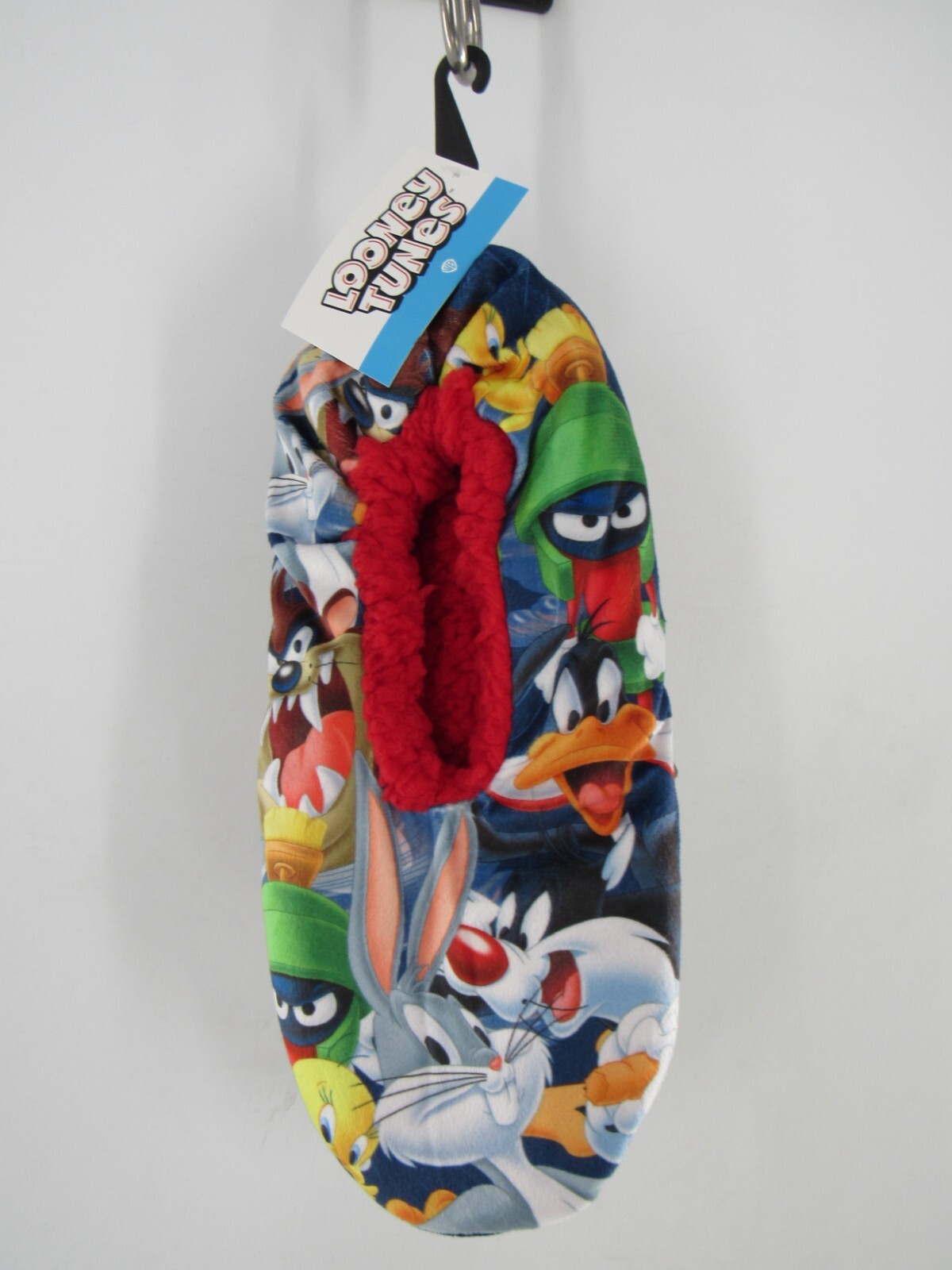 Looney Tunes Men's Sz 6-12 Multi Color Slip On Fuzzy Comfort Slippers Socks: NEW