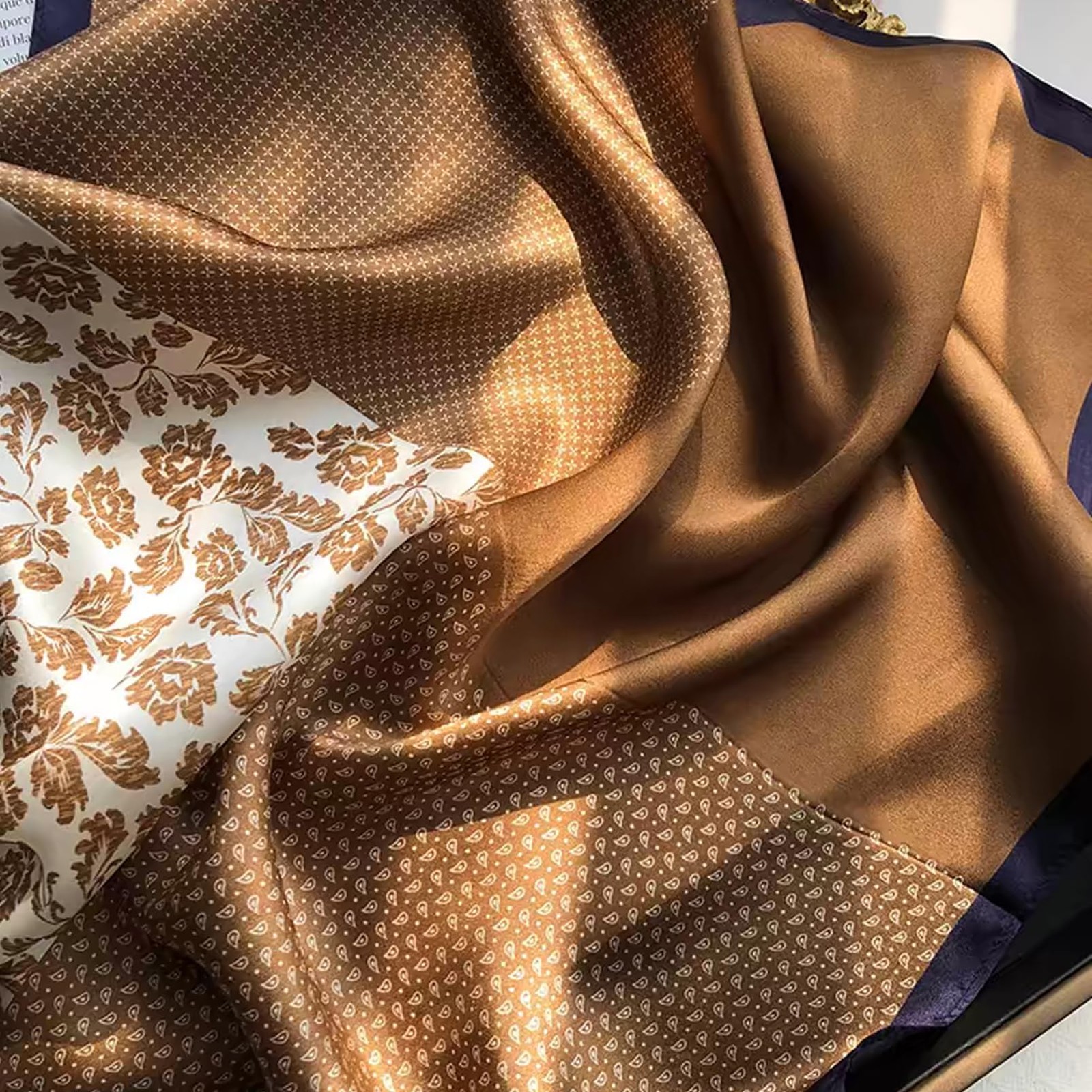 Silk Square Scarf Women 21 Inch Lightweight Neck Head Scarf Printed Wrap