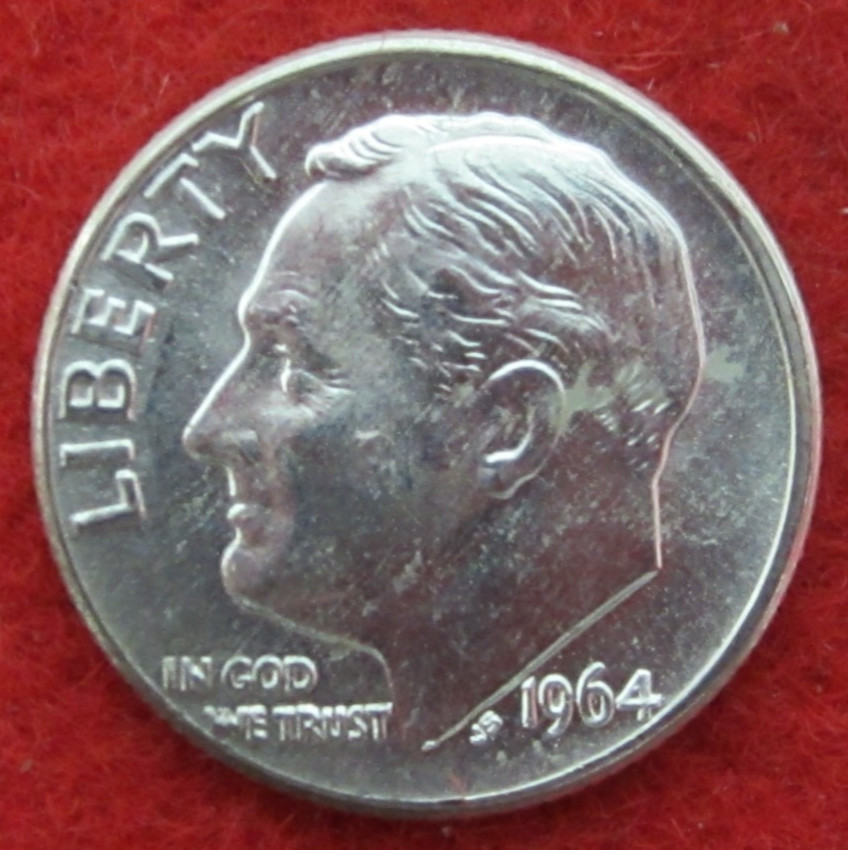 1964 D Roosevelt Silver Dime - Uncirculated