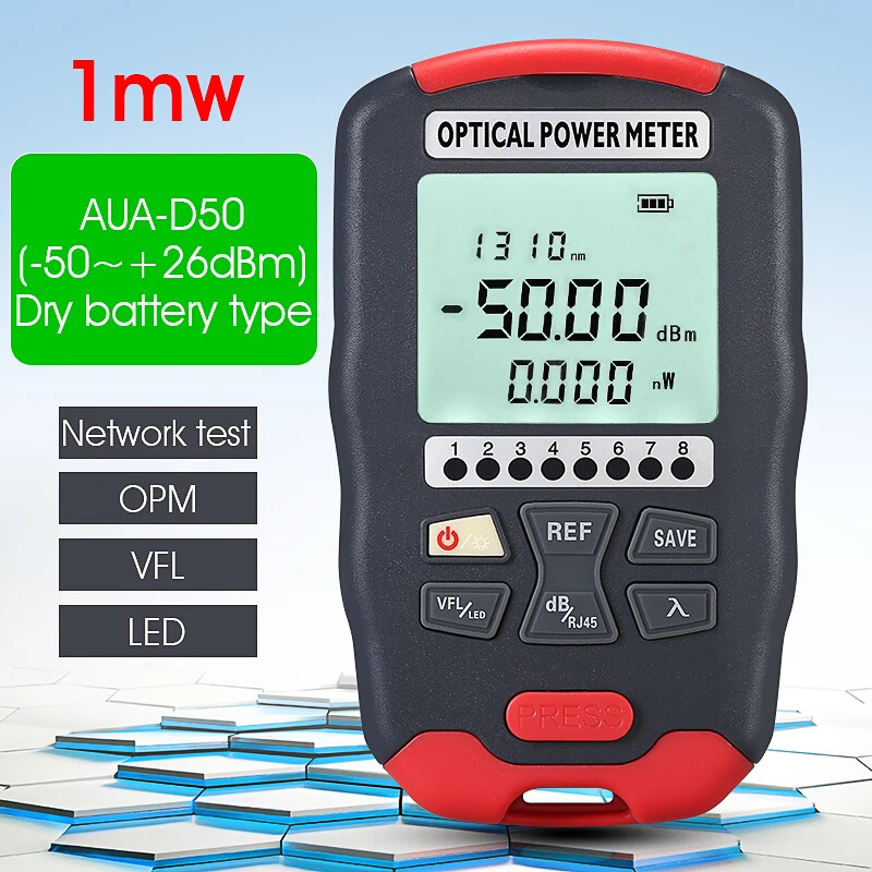 AUA-D50 4in1 Optical Power Meter Visual Fault Locator Network Cable Test Optical