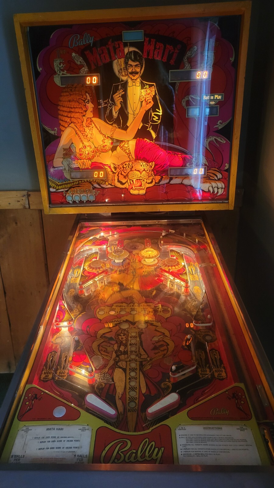 1978 Bally Mata Hari Pinball Machine
