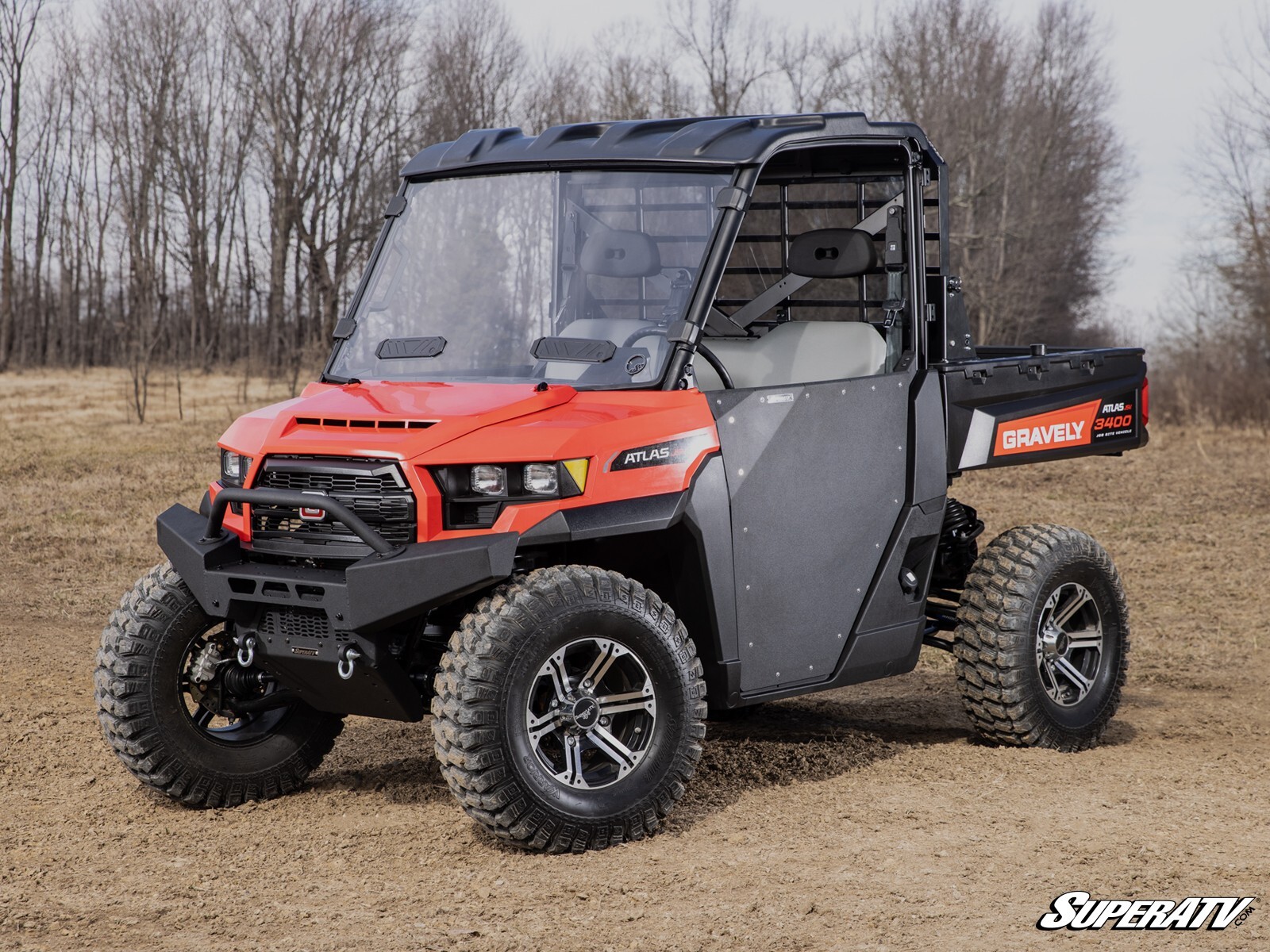 SuperATV Scratch Resistant Vented Full Windshield for Gravely Atlas JSV/2023+