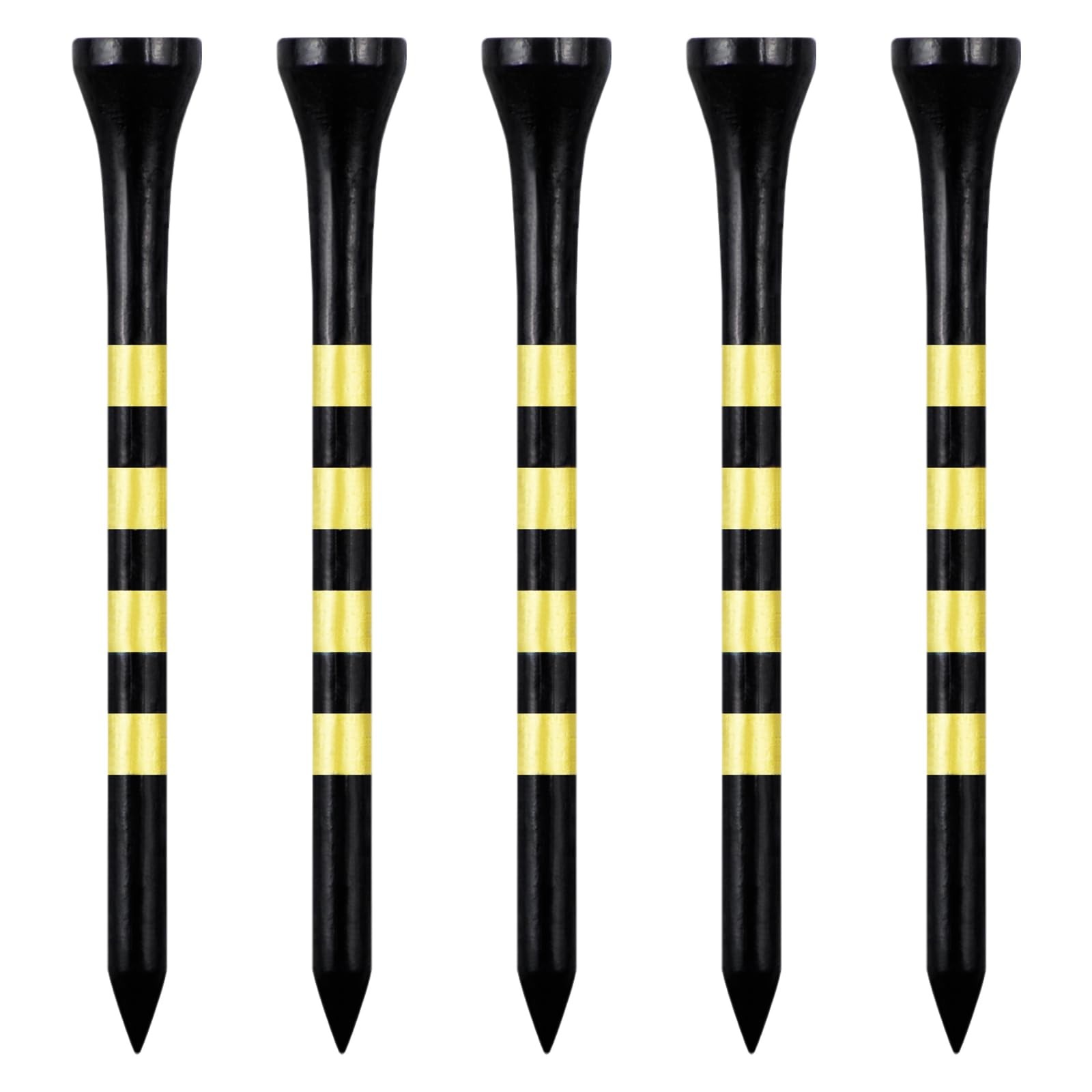 Wooden Golf Tees 3-1/4 inch 100 Count, 3.25 Long Golf Wood Bamboo Tees - Blac...