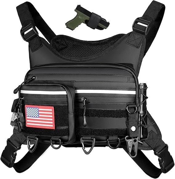 Chest Bag For Men: Tactical Chest Vest Fits Most Pistols Chest Rig EDC Pouch