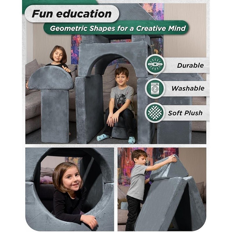 Modular Kids Play Couch Foam Set 14 Pieces Creative Building Furniture Kids New