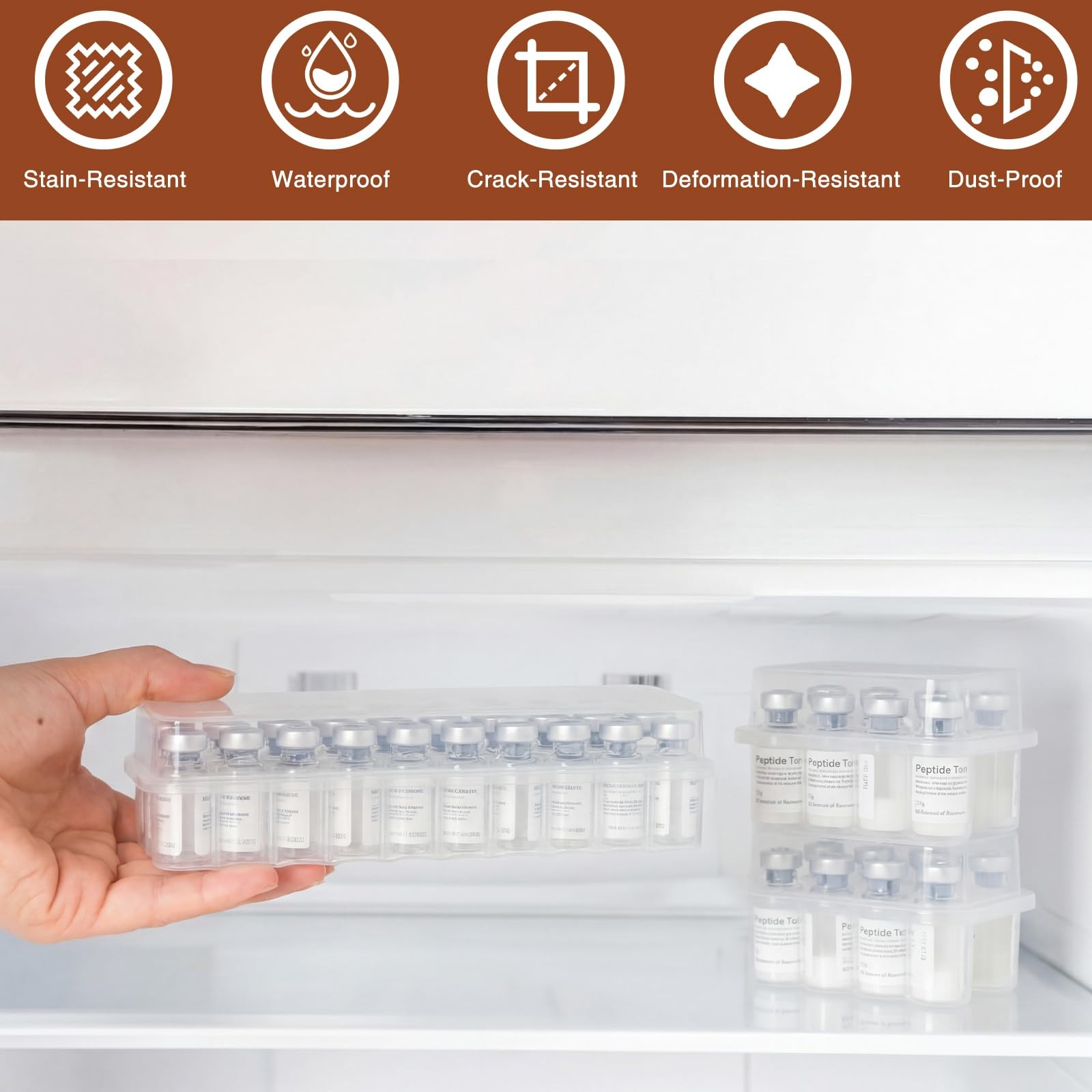 3 Pack Insulin Vials Refrigerator Storage Case Holders 3 ml Peptide Vial Prot...