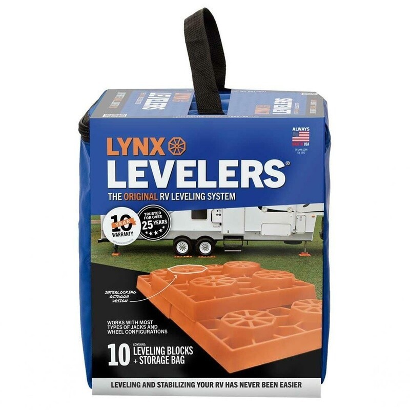 RV Leveling Blocks 10 Pack Interlocking Levelers W/ Carry Bag Trailers New