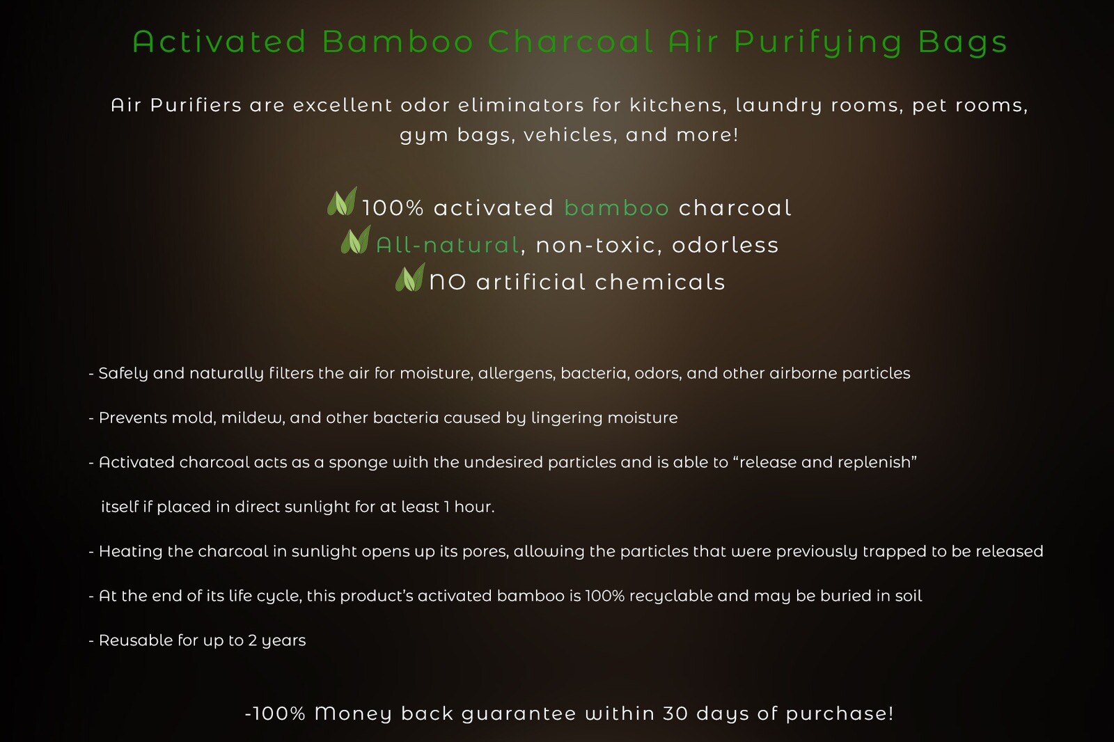 Naturally Activated Bamboo Charcoal Odor Neutralizer