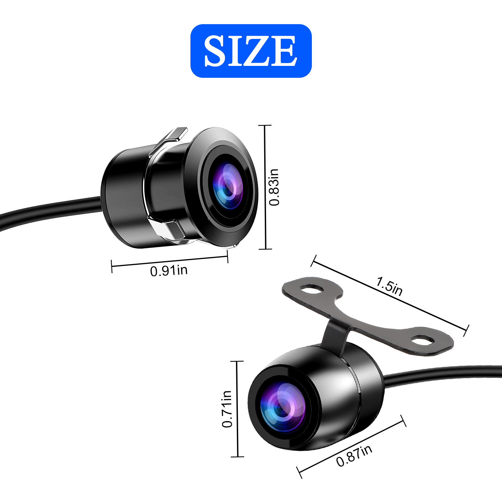 170º CMOS Car Rear/Front/Side View Reverse Backup Parking Cam Camera Waterproof