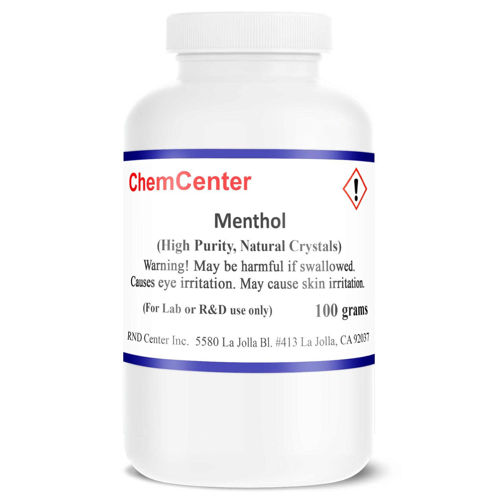 Menthol,  Natural Crystals, High Purity , 100 grams