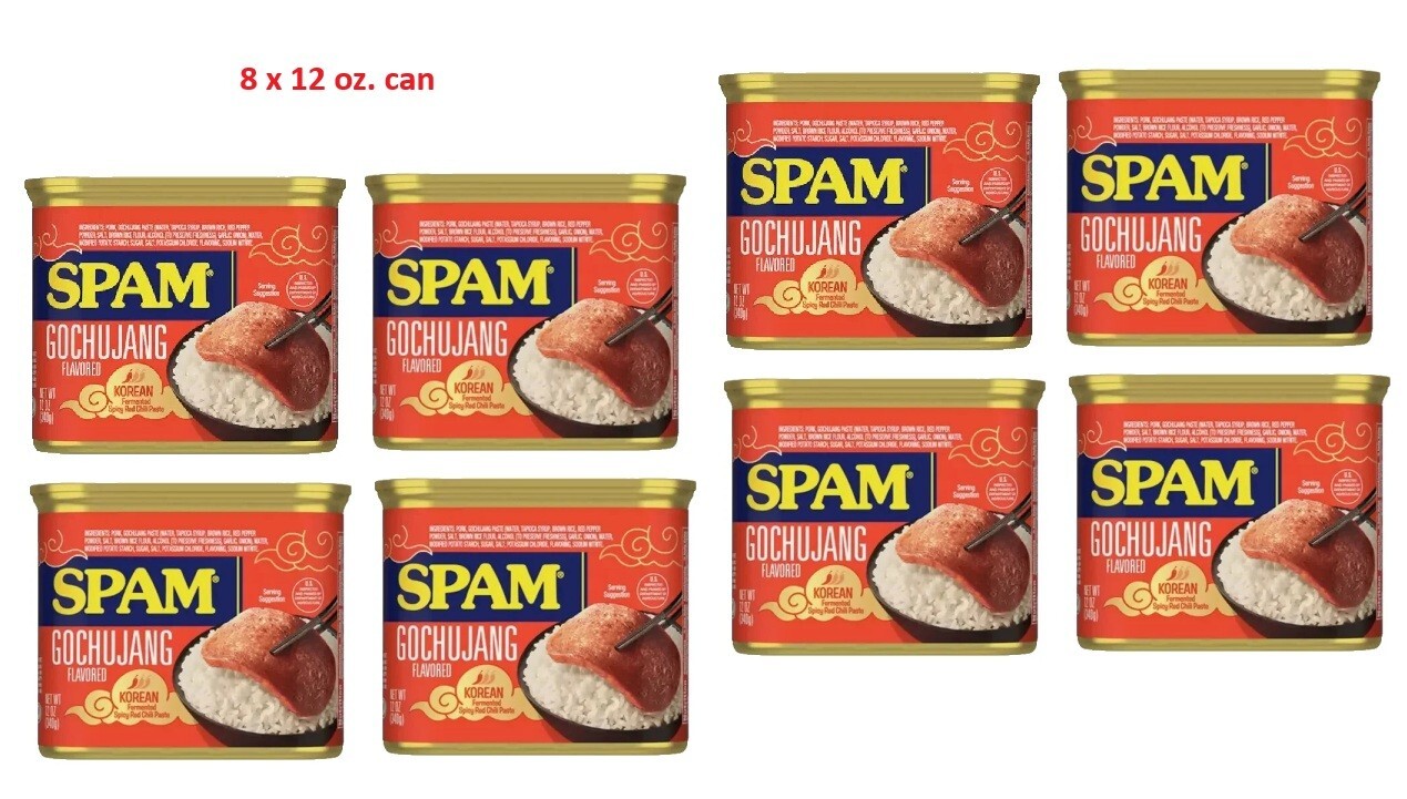 8 cans of 12 Oz SPAM Gochujang Korean Flavored (Pack of 2 x 4 cans)