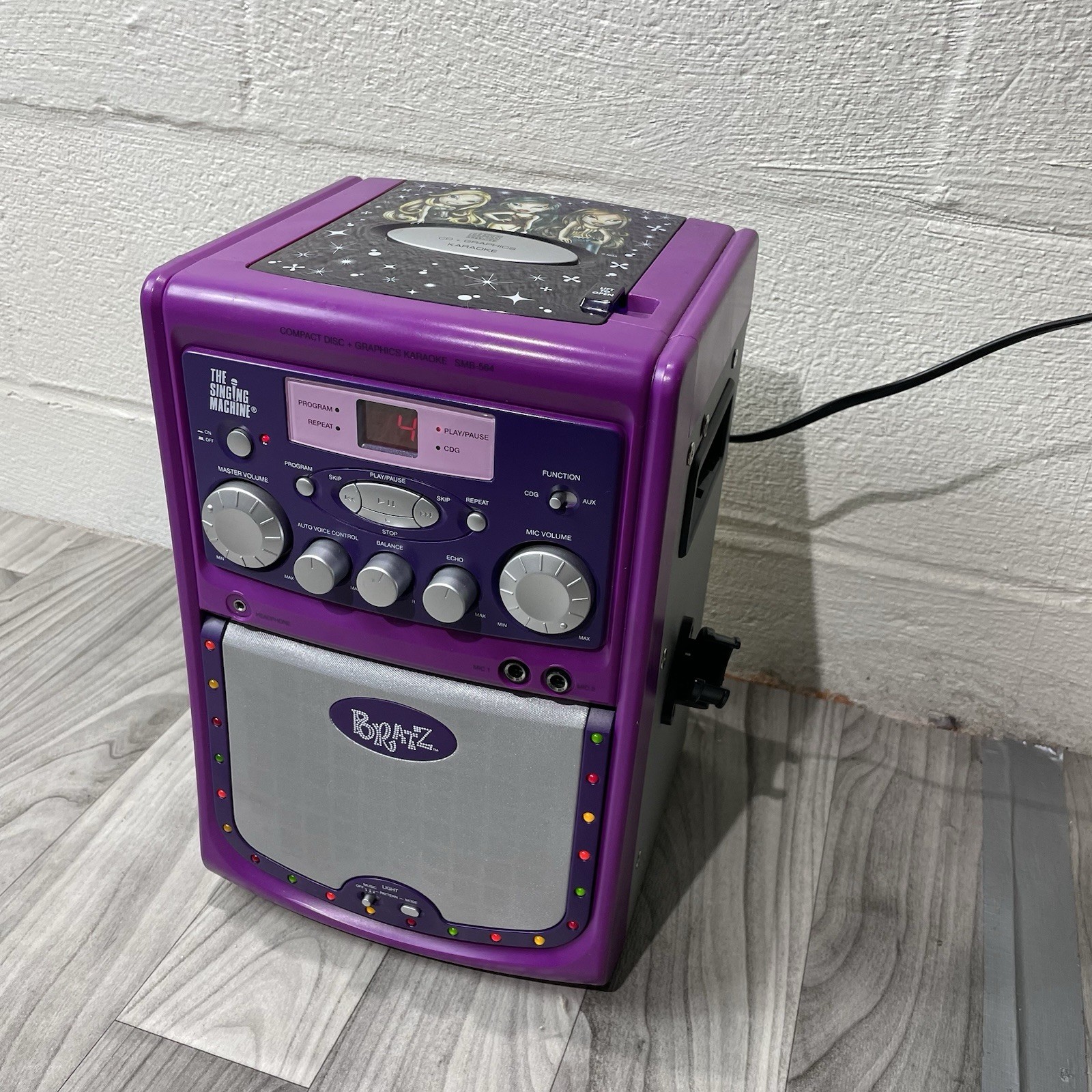 Y2K Bratz CD+ Karaoke System Purple Model SMB-564Tested Works No Microphone RARE