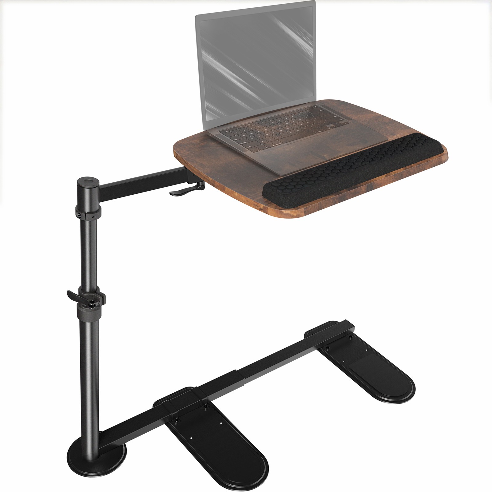 VIVO Vintage Brown/Black 20 inch Over Couch Swivel Table, Laptop Desk
