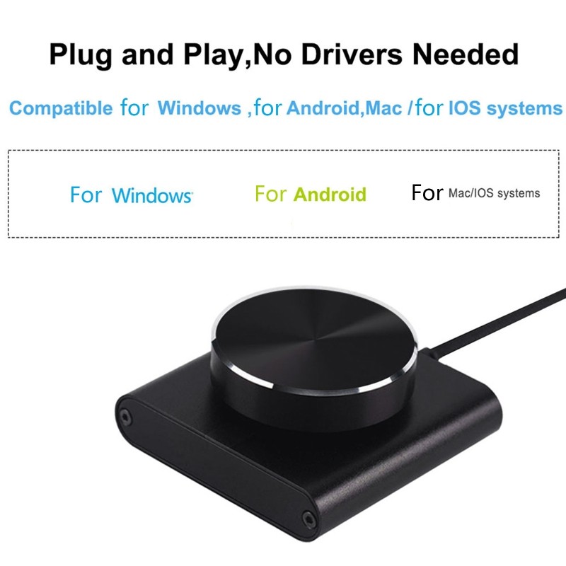 USB Volume Control Knob Adjuster for w/ 7.2ft USB Cable PC Speakers Contro