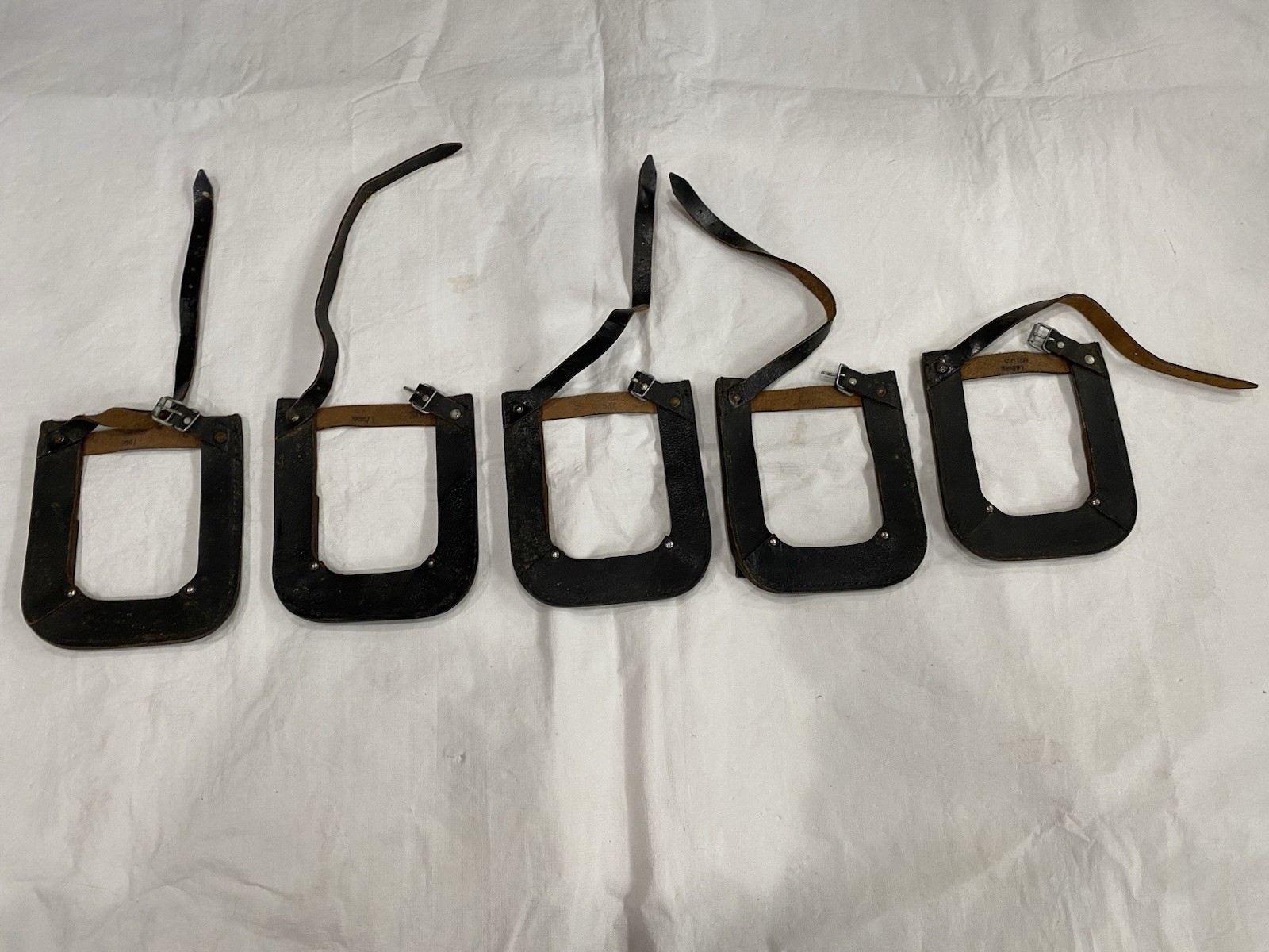 *EAST GERMAN Leather Entrenching Shovel Cover (-Lot Of 5-)