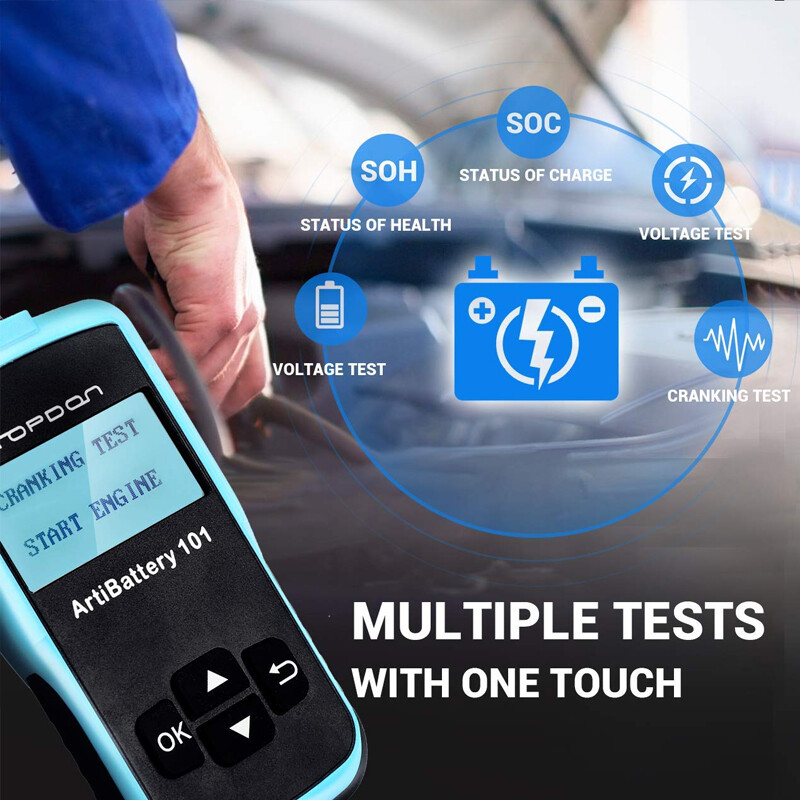 🔥TOPDON AB101 12V Car Load Battery Tester Digital Analyzer Tester LCD Screen