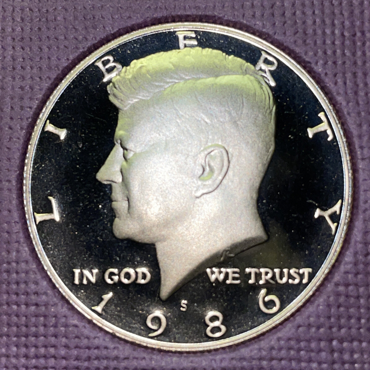 1986 S PROOF KENNEDY HALF DOLLAR FROM PROOF SET WITH FREE SHIPPING