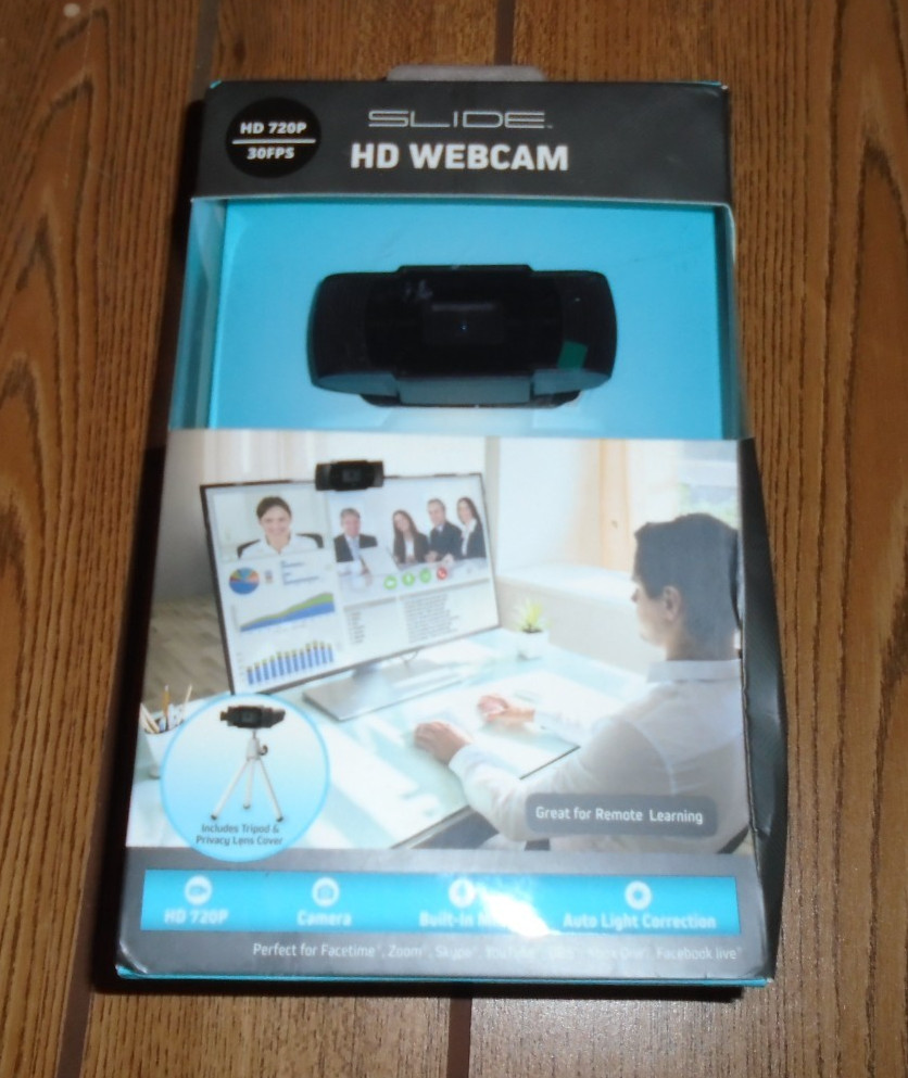 Slide 720P HD Webcam w/ Microphone Computer Camera