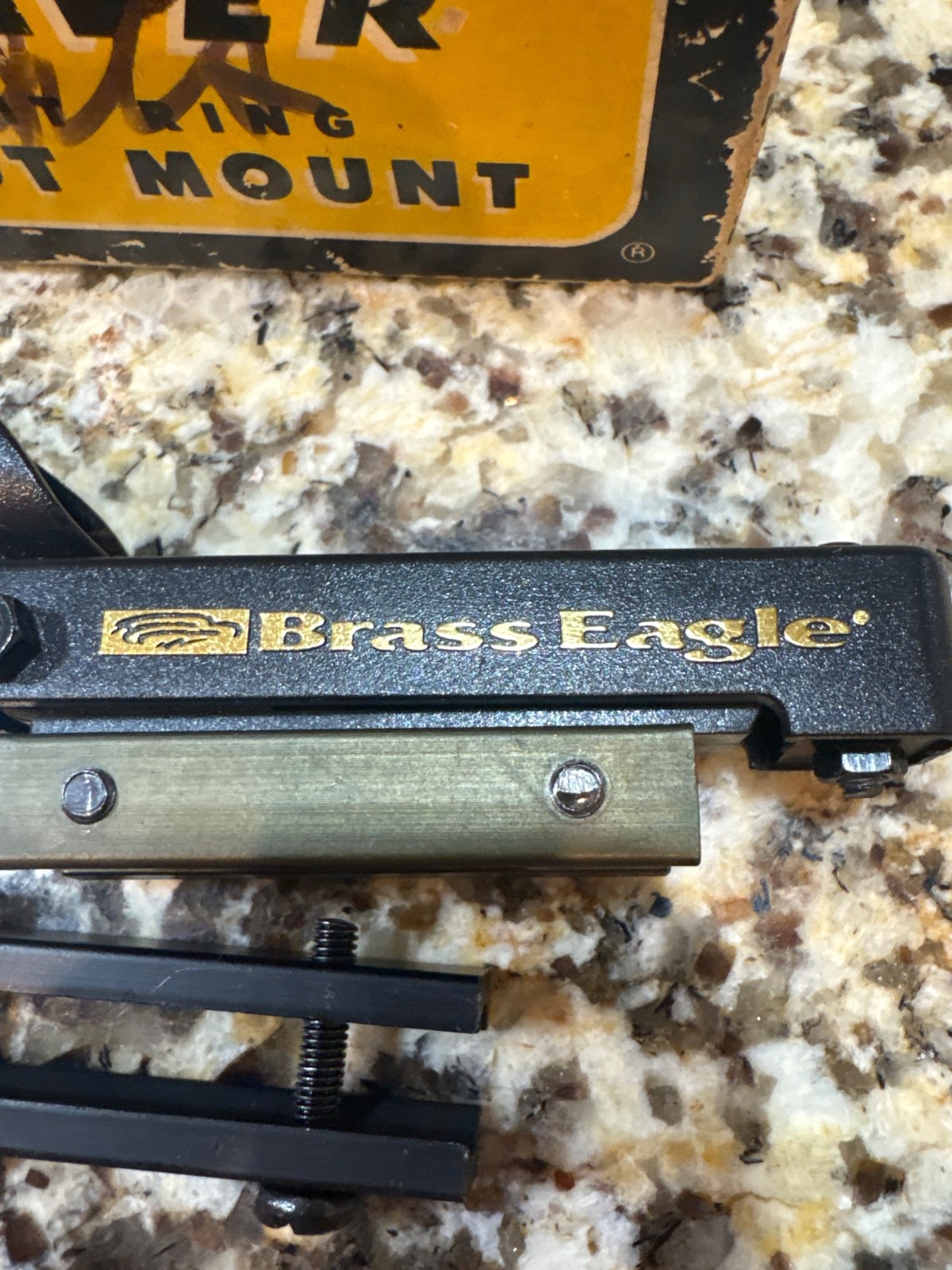 VINTAGE BRASS EAGLE RED LASER. TWO MOUNTING BRACKETS. EX BATTERY VINTAGE WEAVER
