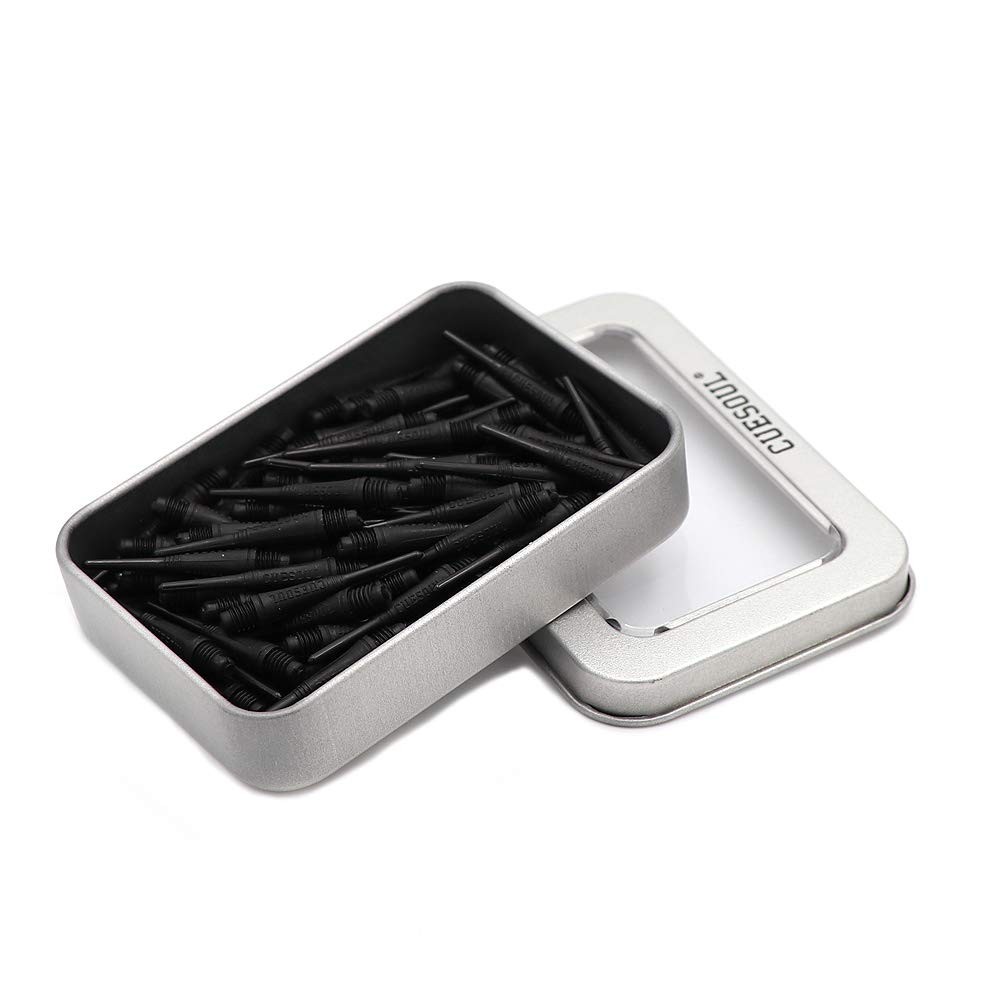 CUESOUL 100 Pieces Soft Tip Points for Darts Black