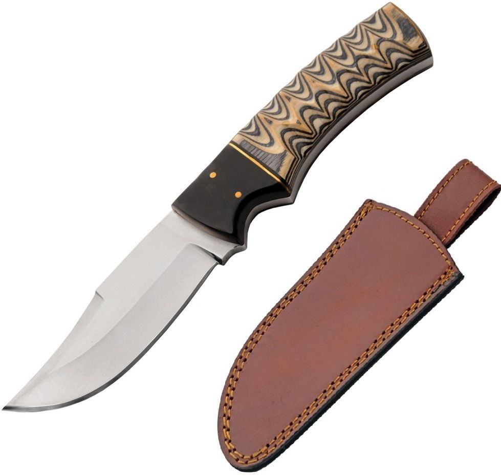 Ashwood Hunter Fixed Knife 4″ Full Tang Stainless Steel Blade Colorwood Handle