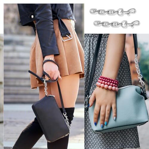 2 Pcs Silver Bag Extender Purse Strap Extender 4.7 Inch Strap Extender for