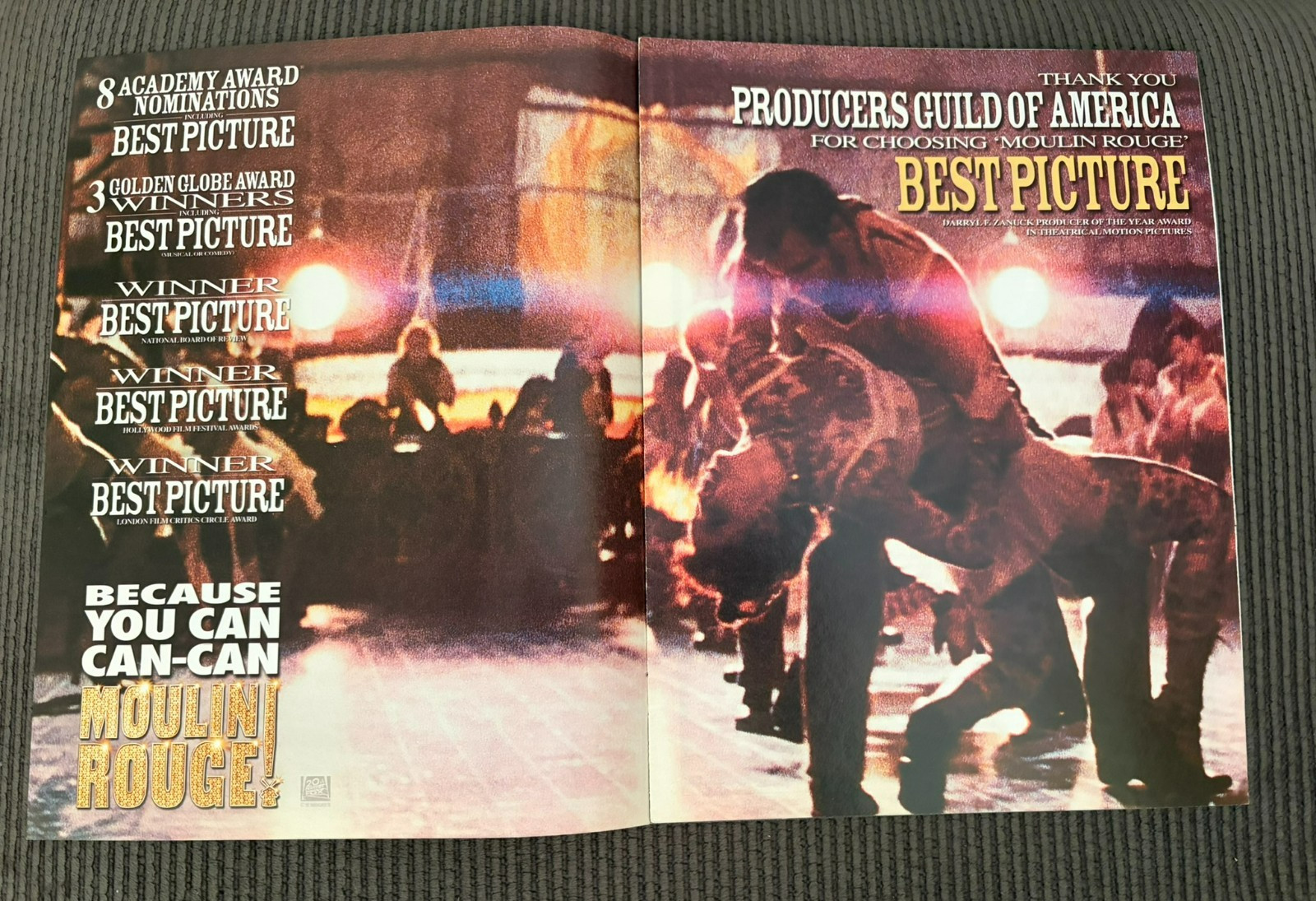 MOULIN ROUGE 2001 Oscar ad with dancers & IN THE BEDROOM Sissy Spacek