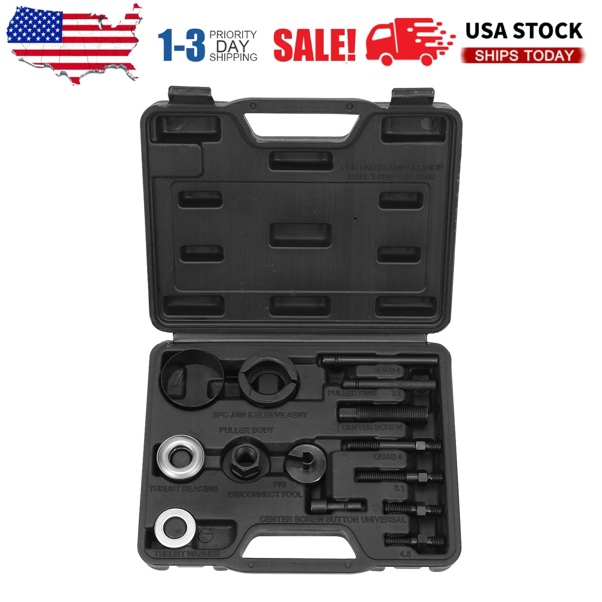 14PCS Auto Power Steering Pump Pulley Puller Remover Installer Tool 14 PCS