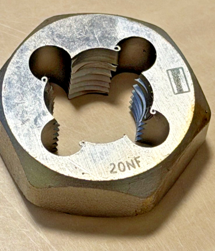 6545 1/2-20 X 1" NF Hex Die Irwin Hanson CS USA RH Rethreading Carbon Steel
