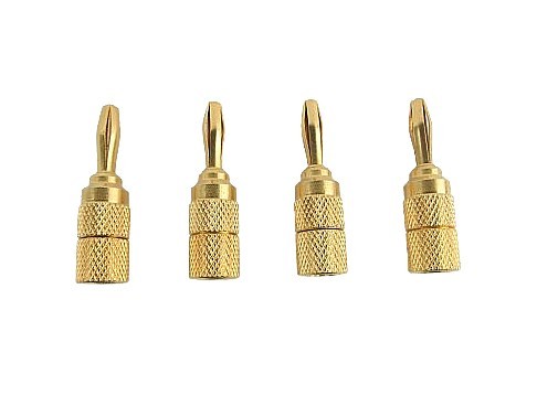 Gold Banana Plugs,  Set of 4 - New Old Stock, Free Ship