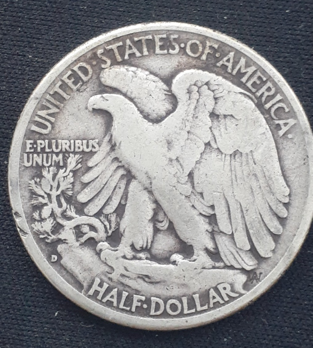 1935 D WALKING LIBERTY HALF DOLLAR VG