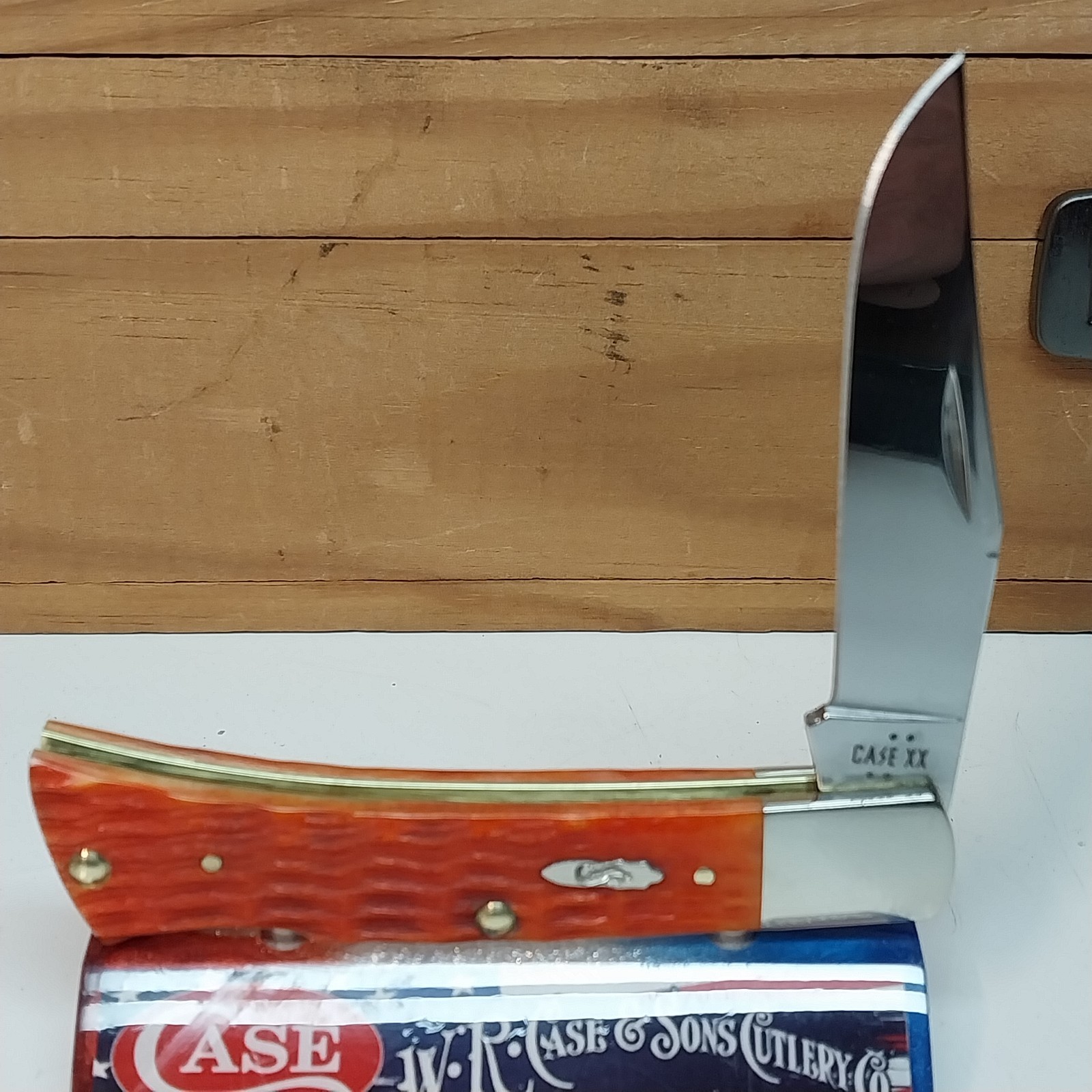 Case XX 57536 Tequila Sunrise Axe Handle Knife NEW Stainless Jigged Bone + Box